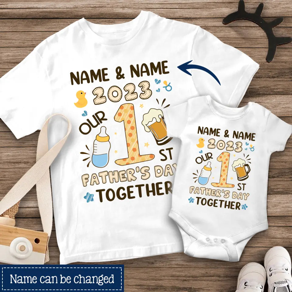 Geschenk zum Vatertag | T-Shirt für Papa individuell gestalten | Unser erster gemeinsamer Vatertag