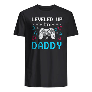 Geschenk zum Vatertag | T-Shirt für Papa individuell gestalten | Auf den Level von Papa aufgestiegen