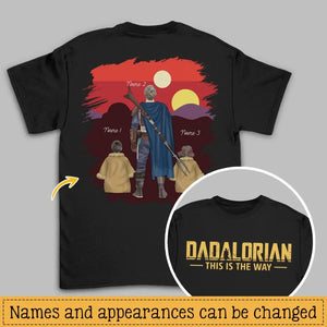 Gift for father's day | Customize T-shirt for dad | Dadalorian This is the way t-shirt 2 sides