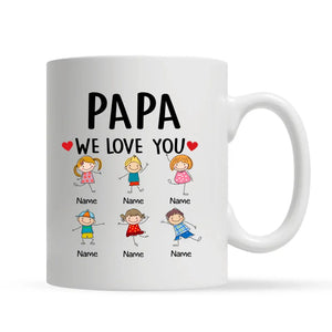 Geschenk zum Vatertag | Tasse für Papa individuell gestalten | Ich liebe Papa, wir lieben Opa
