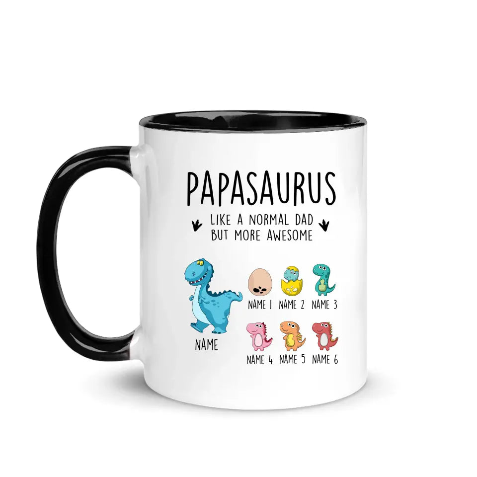 Geschenk zum Vatertag | Tasse für Papa individuell gestalten | Daddysaurus noch großartiger