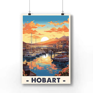 Franklin Wharf Vintage Travel Poster | Hobart Travel Poster Print  | Australia Retro Travel Poster Gift