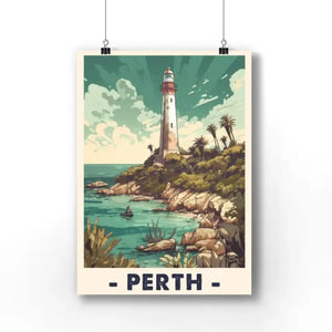Rottnest Island Vintage Travel Poster | Perth Travel Poster Print | Australia Retro Travel Poster Gift